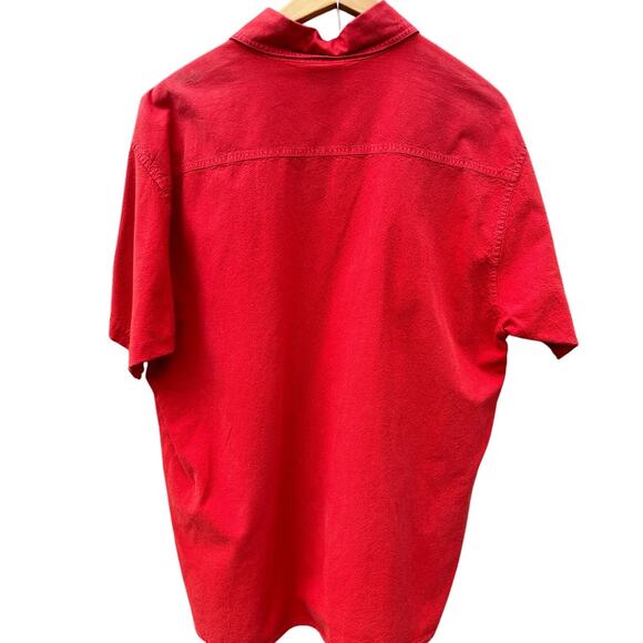 Vintage 90s Acapulco Mexico colorful fish Red Button Up Shirt Mens Size Large - Picture 3 of 6